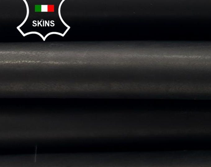 CHARCOAL BLACK Italian Calfskin Calf Cow Baby Buff leather pack 2 hides skins total 16sqf 0.9mm #C5053
