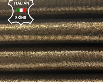 METALLIC BRONZE SHIMMER Lame Soft Italian Goatskin Goat leather pack 2 hides skins total 8+sqf 0.7mm #C4532