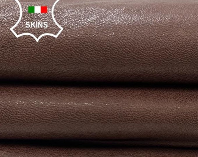 WASHED BROWN VEGETABLE Tan Thick Soft Italian Goatskin Goat Leather hide hides skin skins 8+sqf 1.4mm #C3384