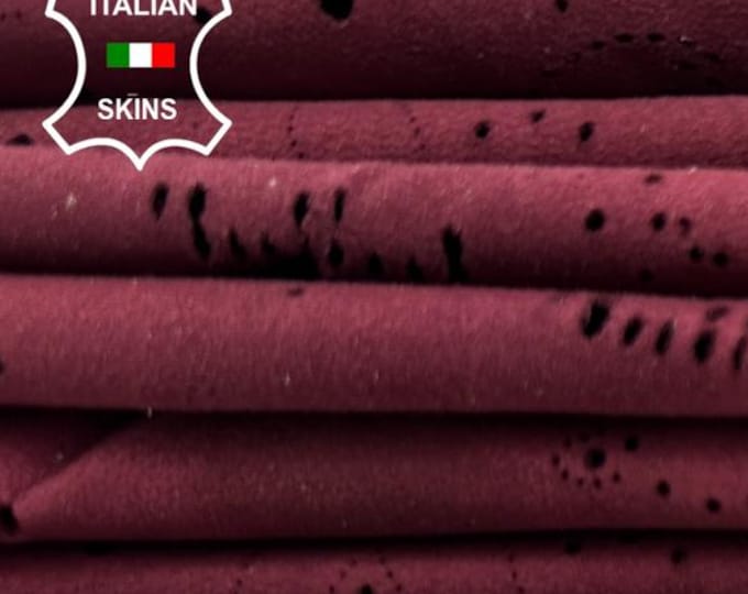 OLD WINE FLOWERS Laser Engraved Thin Soft Italian Lambskin Sheep Lamb leather pack 2 hides skins total 7sqf 0.5mm #C4944