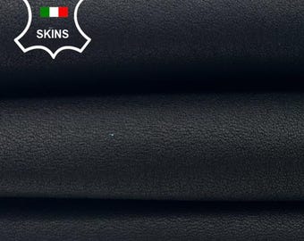 WASHED BLACK Soft Italian STRETCH Backed Lambskin Lamb Sheep Leather hide hides skin skins 4sqf 0.9mm #C5685