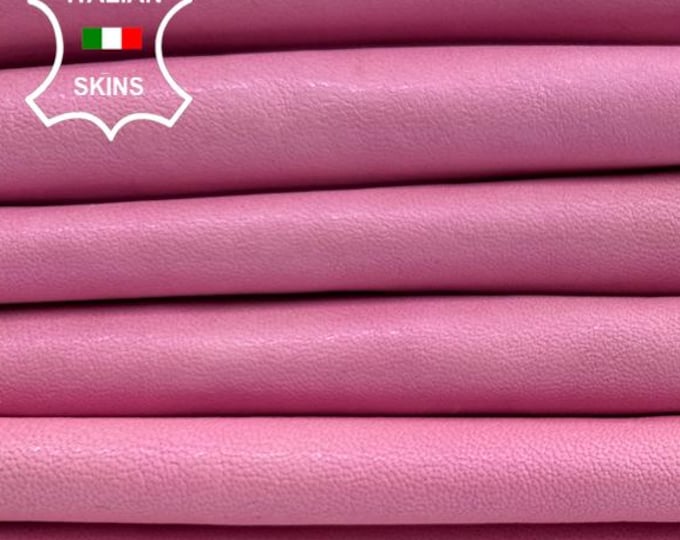 WASHED PINK VEGETABLE Tan Vintage Look Thick Soft Italian Lambskin Sheep Lamb leather pack 4 hides skins total 20sqf 1.1mm #C4645