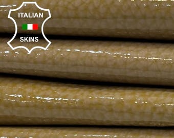 PATENT SAND SHINY Textured Thick Strong Italian Calf leather pack 2 skins total 5sqf 1.4mm #Z500
