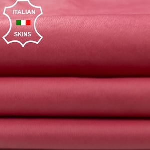 ROSE PINK Thin Soft Italian Lambskin Sheep Lamb Leather hide hides skin skins 4+sqf 0.6mm #C2197