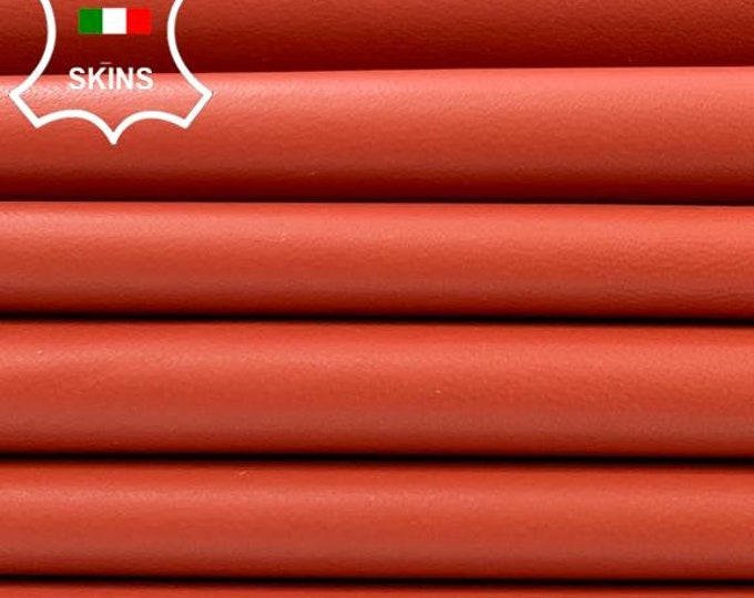 TERRACOTTA BRIC ORANGE Thin Soft Italian Lambskin Lamb Sheep Leather pack 2 hides skins total 14sqf 0.6mm #C1618