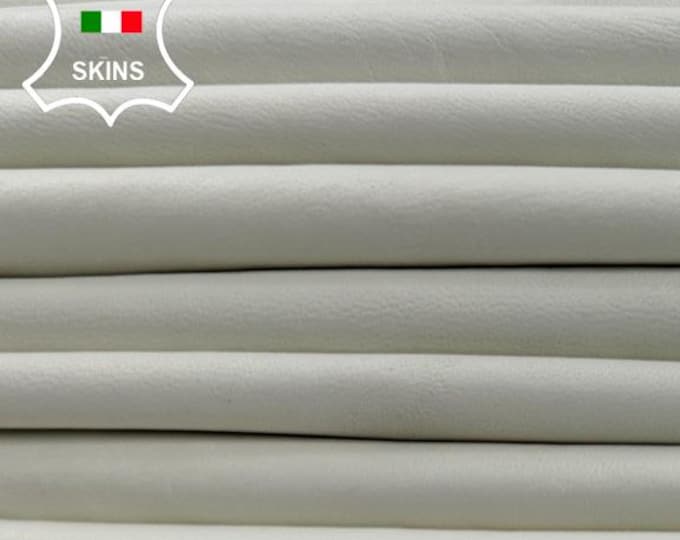 OFF WHITE UNDYED Unfinished Naked Thin Soft Italian Lambskin Sheep Lamb leather pack 3 hides skins total 18sqf 0.4mm #C5299