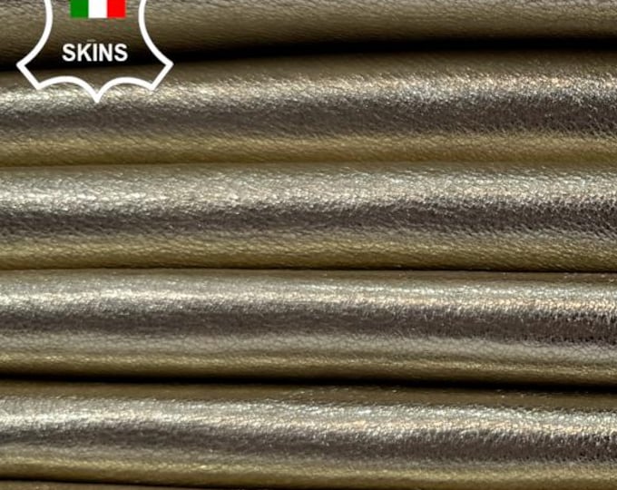 METALLIC LIGHT GOLD Soft Italian Lambskin Sheep Lamb Leather pack 2 hides skins total 15sqf 1.0mm #C6313
