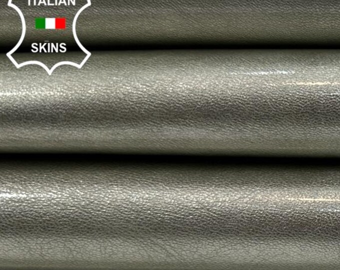 METALLIC LIGHT GOLD Platinum Patent Shiny Gloss Strong Italian Goatskin Goat leather pack 2 hides skins total 10sqf 0.9mm #C5770