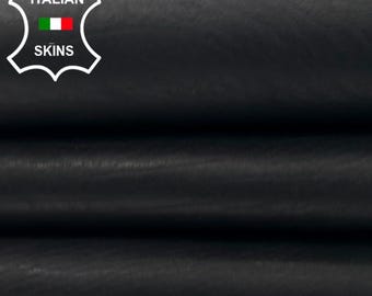 NATURAL BLACK Soft Italian Calfskin Cow Baby Calf leather hide hides skin skins 5sqf 0.8mm #C5291