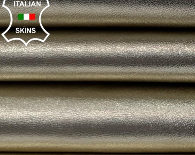METALLIC LIGHT GOLD Soft Italian Lambskin Sheep Lamb leather hide hides skin skins 7+sqf 0.9mm #C6544