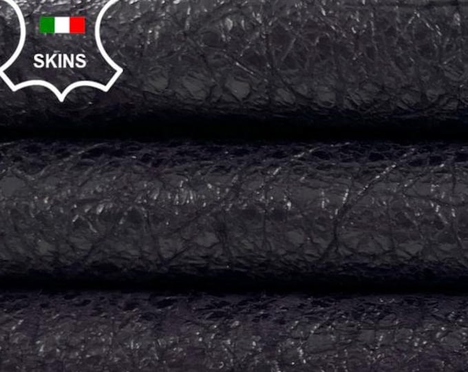 EGGPLANT PURPLE CRACKED Very Vintage Look Thick Soft Italian Lambskin Lamb Sheep Leather hide hides skin skins 7sqf 1.2mm #C1277