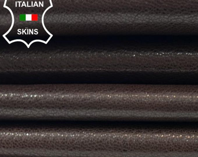 DARK BROWN ROUGH Shiny Soft Italian Goatskin Goat leather pack 2 hides skins total 8sqf 0.8mm #C5084