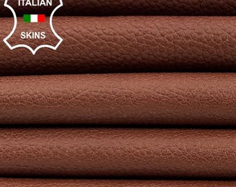 BURNT SIENNA BROWN Rough Soft Italian Calfskin Baby Calf leather pack 5 hides skins total 25+sqf 1.0mm #C5554