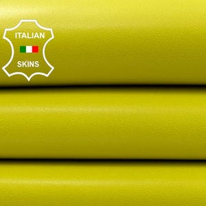 YELLOW Thick Italian Lambskin Sheep Lamb leather hide hides skin skins 6sqf 1.1mm #C4573