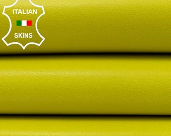 YELLOW Thick Italian Lambskin Sheep Lamb leather hide hides skin skins 6sqf 1.1mm #C4573