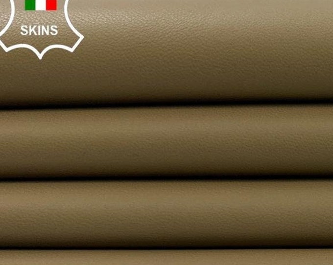 KHAKI OLIVE Thin Soft Italian Lambskin Lamb Sheep Leather hide hides skin skins 7sqf 0.6mm #C3304