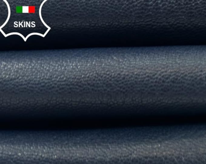 DARK BLUE SHINY Rough Thick Soft Italian Goatskin Goat Leather hide hides skin skins 3sqf 1.2mm #C5404
