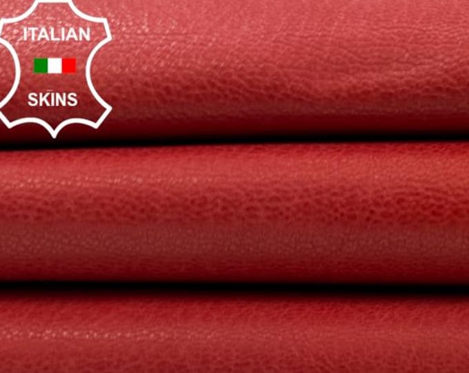 CORAL RED ROUGH Vegetable Tan Soft Italian Goatskin Goat leather hide hides skin skins 3+sqf 0.8mm #C4918