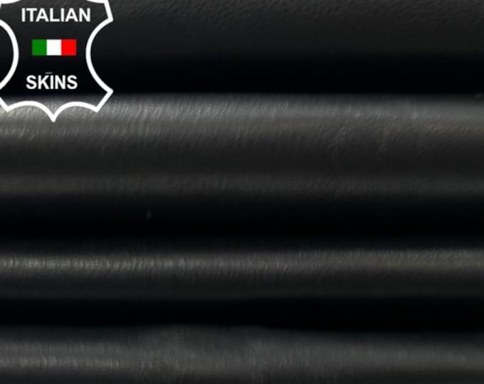 JET BLACK Thin Soft Italian Lambskin Sheep Lamb leather hide hides skin skins 7+sqf 0.6mm #C5078