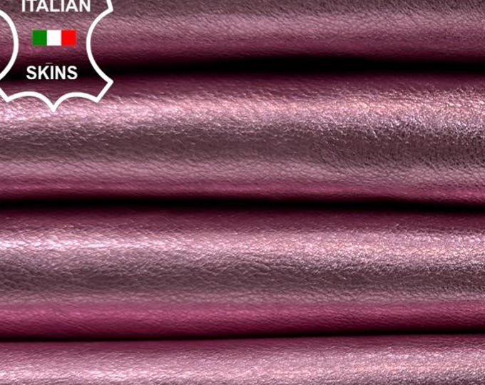 METALLIC PINK Soft Italian Lambskin Sheep Lamb Leather pack 2 hides skins total 15sqf 0.8mm #C6314