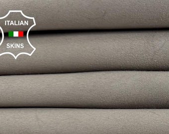 LIGHT TAUPE GREY Suede Textured Soft Goat leather pack 3 skins total 10+sqf 0.9mm #C7239