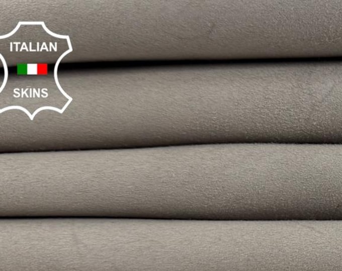 LIGHT TAUPE GREY Suede Textured Soft Goat leather pack 3 skins total 10+sqf 0.9mm #C7239