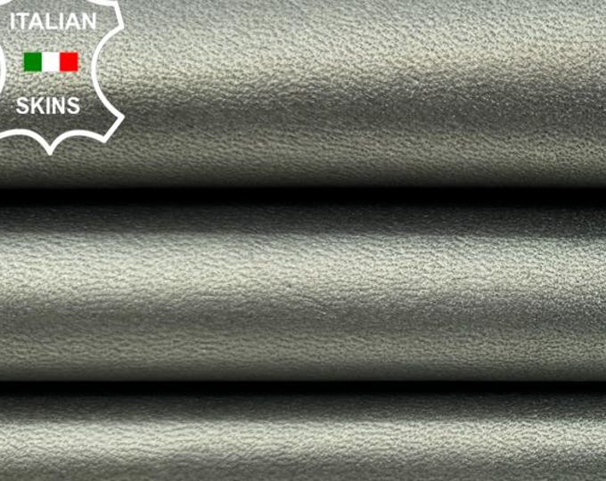 Delivered Duty paid - PEWTER PEARLISED Italian Lamb leather pack 3 skins total 15sqf 0.9mm #C7699