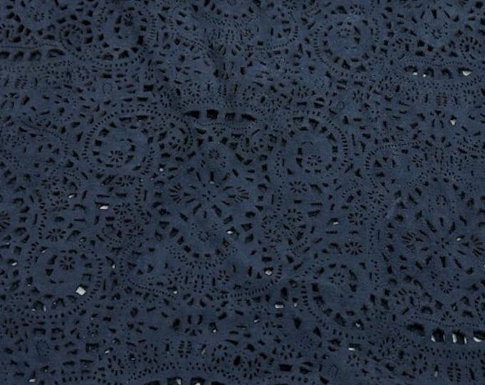 BLUE SUEDE LASER Engraved Soft Italian Lambskin Sheep Lamb leather hide hides skin skins 2+sqf 0.8mm #C5093