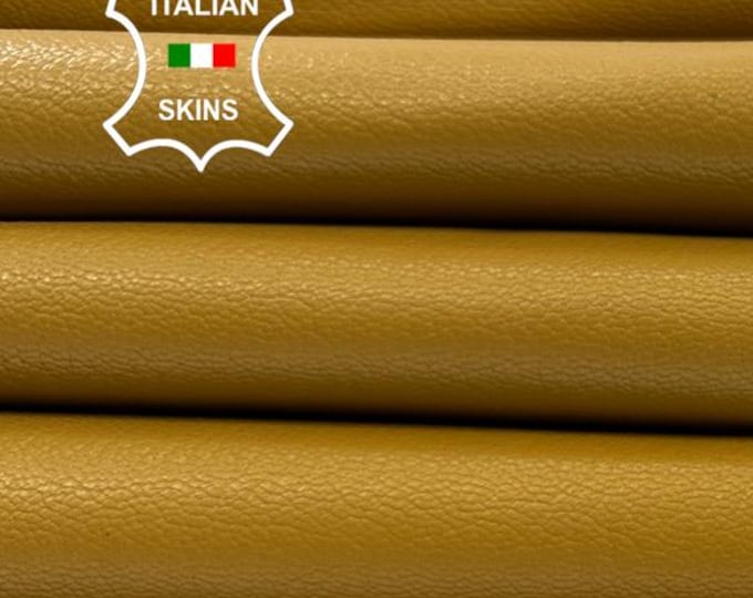 MUSTARD ROUGH Vegetable Tan Thick Italian Goatskin Goat leather pack 2 hides skins total 10+sqf 1.2mm #C5553