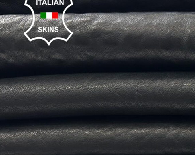 BLACK GRAINY VEGETABLE Tan Thick Italian Lambskin Sheep Lamb leather pack 5 hides skins total 28+sqf 1.5mm #C4687