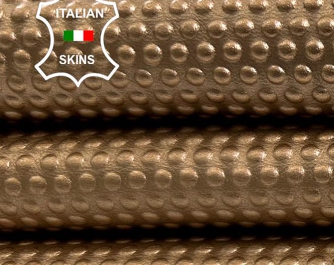 ECRU BEIGE STUDS Embossed On Thick Italian Goatskin Goat leather hide hides skin skins 6+sqf 1.3mm #C4617
