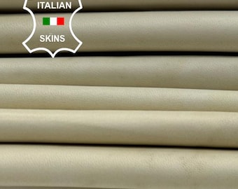 UNDYED IVORY NAKED Chrome Dying Process Thin Soft Italian Lambskin Sheep Lamb leather pack 8 hides skins total 40sqf 0.6mm #C5076