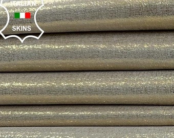 METALLIC LIGHT GOLD Canvas Print On Soft Italian Goatskin Goat Leather pack 2 skins total 10sqf 0.9mm #C3199
