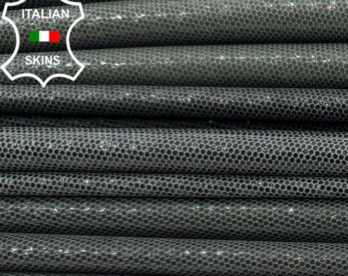 Delivered Duty paid - PETROL SHINY SHIMMER Lame Print Soft Italian Lamb leather pack  4 skins total 24sqf 0.8mm #Z17