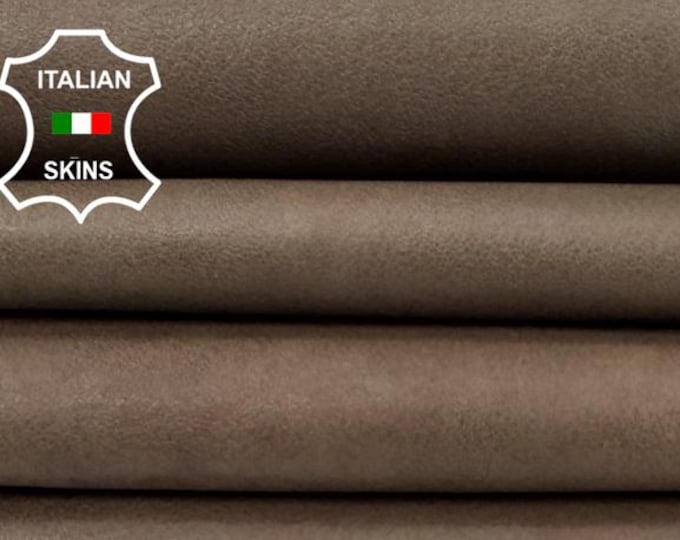 OLD OLIVE GREEN Vegetable Tan Thick Italian Goatskin Goat Leather pack 2 skins total 9sqf 1.1mm #C7528