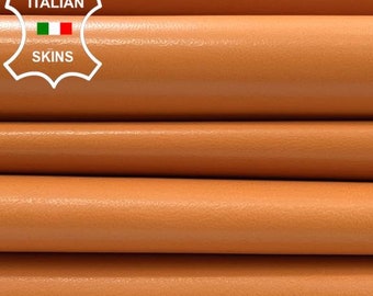 TANGERINE ORANGE Thick Soft Italian Lambskin Lamb Sheep Leather pack 2 hides skins total 14sqf 1.1mm #C1990