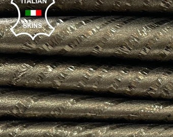 METALLIC PEWTER ZEBRA Crinkle Print On Soft Italian Lambskin Lamb Sheep Leather pack 2 hides skins total 12sqf 0.8mm #C2549