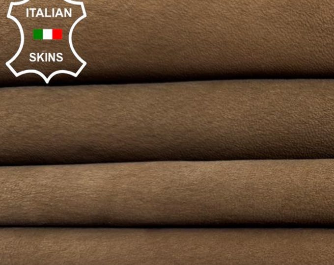 Delivered Duty Paid-SAND BROWN Vegetable Tan Distressed Thick Soft Italian Lamb leather pack 2 skins total 14sqf 1.2mm #C6978
