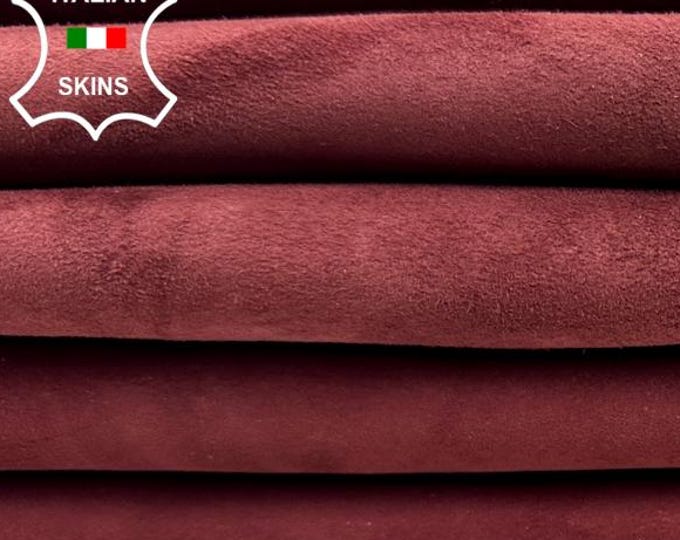OLD WINE SUEDE Soft Italian Goatskin Goat leather pack 2 hides skins total 9+sqf 1.0mm #C4352