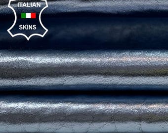 METALLIC LIGHT BLUE thick Soft Italian Lambskin Sheep Lamb leather hide hides skin skins 5sqf 1.2mm #C3742