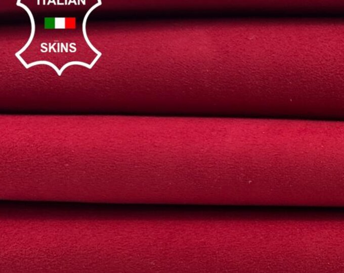 RED SUEDE Italian Goatskin Goat Leather pack 2 hides skins total 6+sqf 0.7mm #C5389