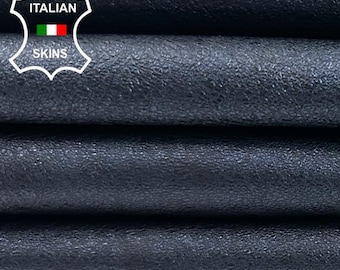 METALLIC BLUE BLACK Rough Antiqued Thick Soft Italian Lambskin Sheep Lamb leather pack 2 hides skins total 12+sqf 1.1mm #C4533
