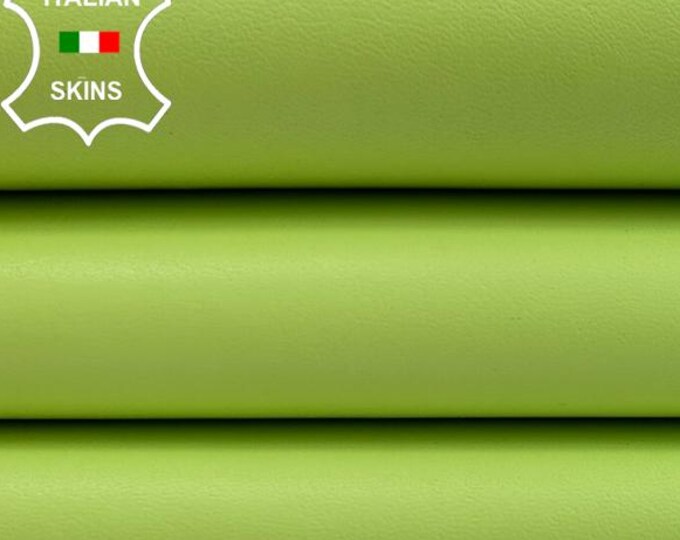 LIGHT GREEN Italian Lambskin Sheep Lamb leather hide hides skin skins 6sqf 0.9mm #C4572