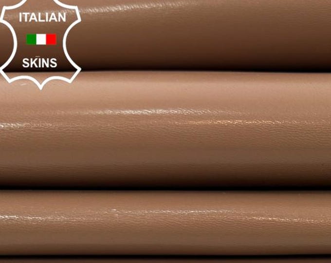 Delivered Duty paid - DEEP NUDE TOMAIA Shiny Strong Italian Goat leather pack 3 skins total 10+sqf 0.9mm #Z145