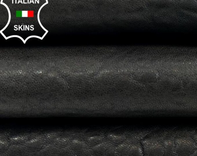 DARK BROWN ANTIQUED Grainy Vegetable Tan Thick Italian Lambskin Sheep Lamb leather hide hides skin skins 3+sqf 1.8mm #C4506