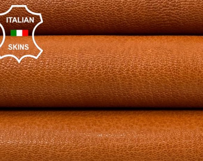 ORANGY TAN ROUGH Vegetable Tanned Thick Italian Goat leather skin 5sqf 1.5mm #C7363