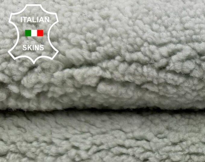 Delivered Duty paid - UNDYED GREY Hair On sheepskin Lamb shearling fur hairy sheep Italian leather 22"x25" #C7578