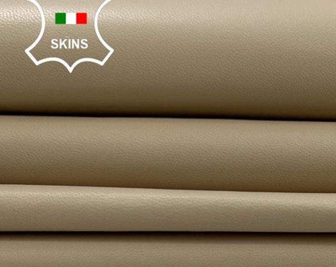 BEIGE Thin Soft Italian Lambskin Lamb Sheep Leather pack 2 hides skins total 9sqf 0.6mm #C3308