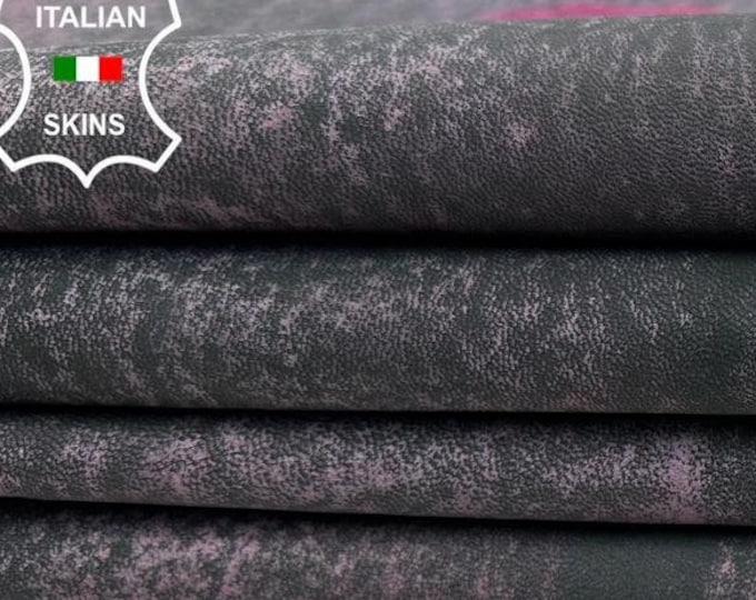 PINK NUBUCK ANTIQUED Distressed Vintage Look  Italian Goatskin Goat Leather pack 2 hides skins total 12sqf 1.0mm #C2990