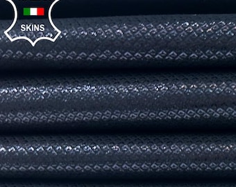 METALLIC DARK BLUE Printed Italian Goatskin Goat leather pack 2 hides skins total 8sqf 0.7mm #C4704